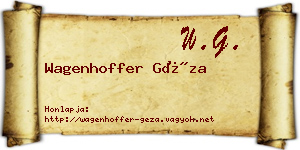 Wagenhoffer Géza névjegykártya