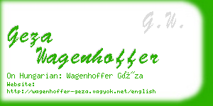 geza wagenhoffer business card